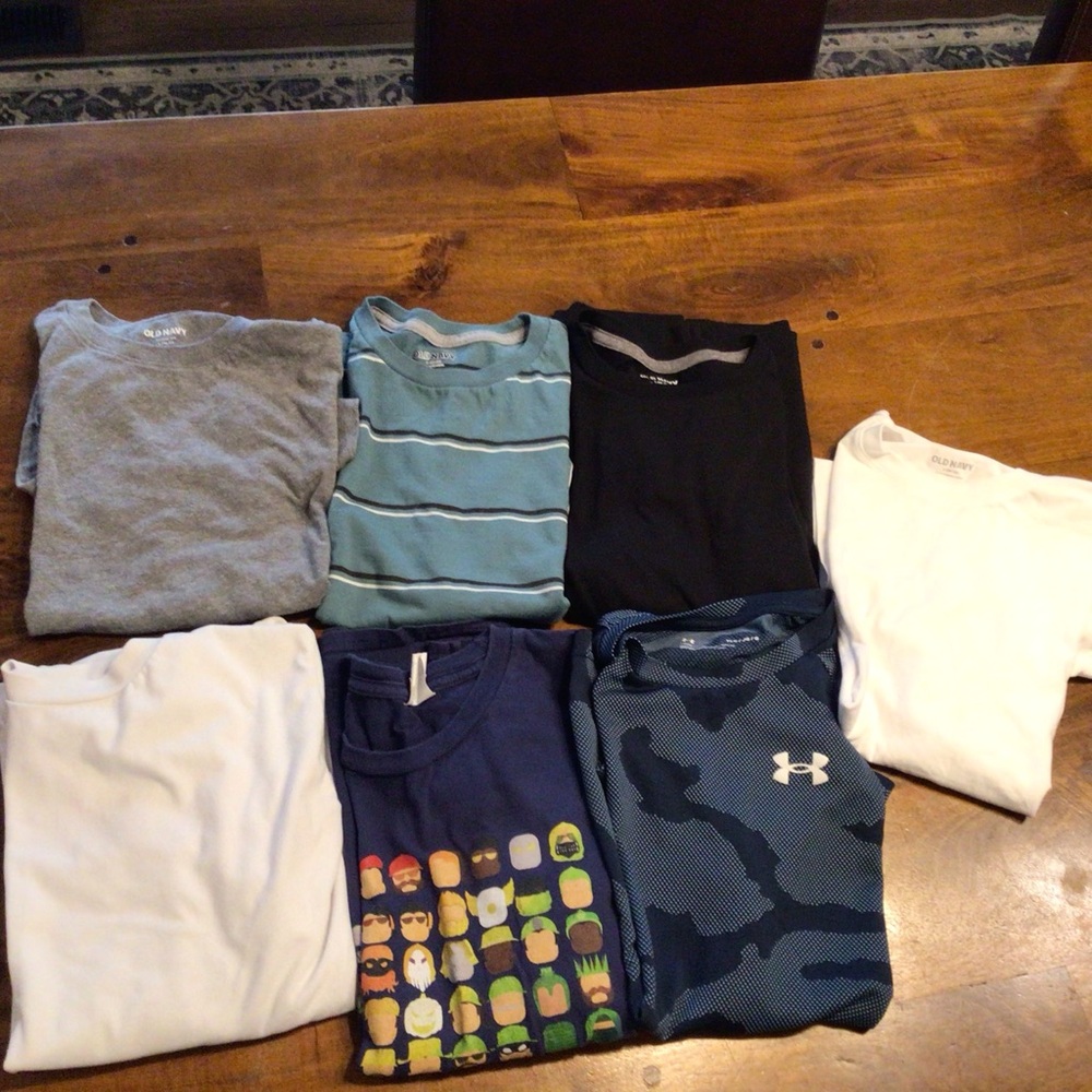(7) Short &Long Sleeve Shirts Size L (10-12)